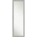 Miroir 17 x 51 Vista Brossé Encadré à Suspendre Nickel - Amanti Art: Cadre en polystyrène, Aucun assemblage requis
