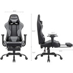Chaise de jeu avec repose-pieds - Chaise de bureau ergonomique
