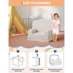 Canapé et fauteuil pour enfants 2-en-1 – Sofa en mousse pliable pour tout-petits