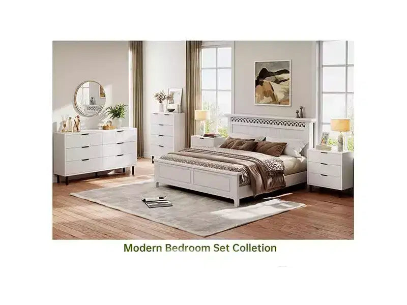Commode, Meuble à tiroirs – 29,9 po 3 tiroirs cannelés avec pieds en métal et dispositif anti-basculement, rangement blanc pour chambre à coucher, entrée