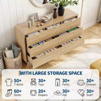 Commode à 7 tiroirs pour chambre à coucher, commode moderne du milieu du siècle, commode à tiroirs cannelée, meuble TV, organisateur de rangement pour salon, couloir, entrée