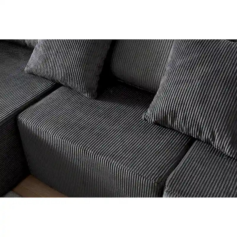 Canapé modulaire d'angle en velours côtelé 108.3 avec méridienne