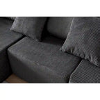 Canapé modulaire d'angle en velours côtelé 108.3 avec méridienne