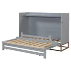 Lit escamotable Queen Size Whisen Modern Design, repliable en armoire avec pieds en fer