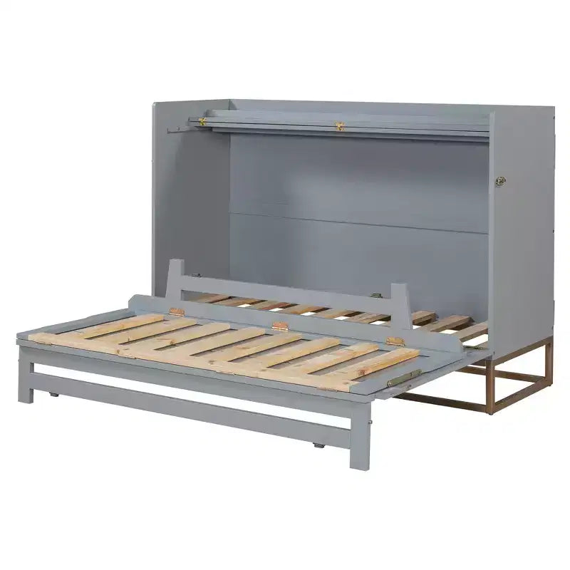 Lit escamotable Queen Size Whisen Modern Design, repliable en armoire avec pieds en fer