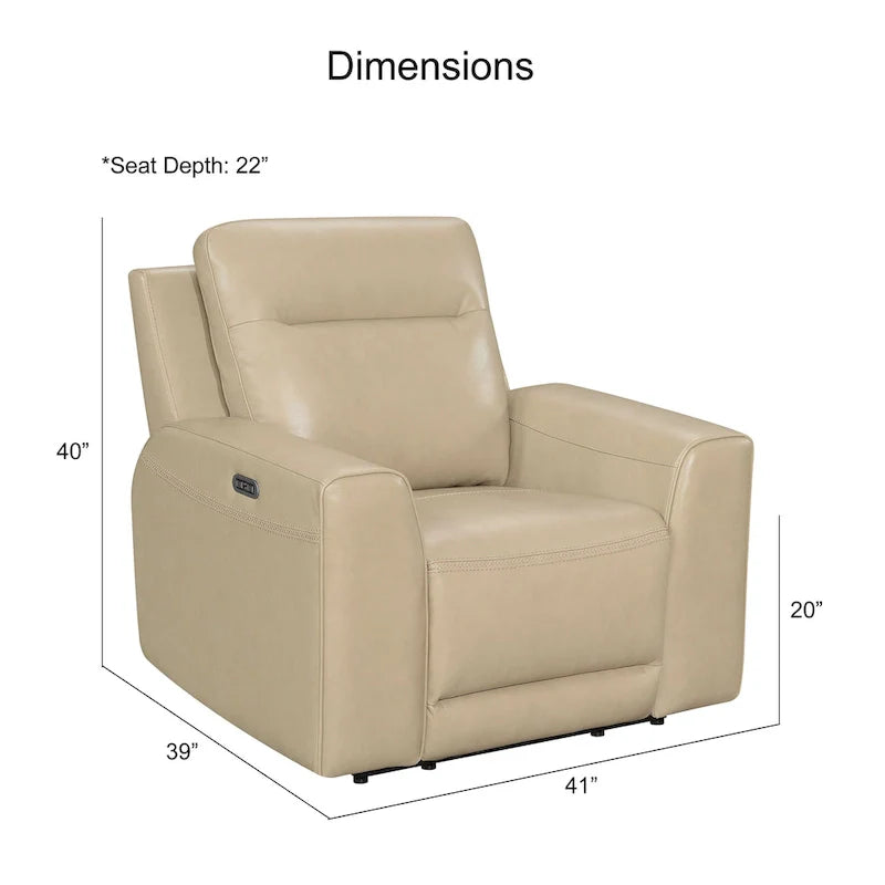 Fauteuil inclinable électrique en cuir pleine fleur