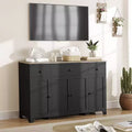 1 Buffet en aggloméré 15 mm E1 avec 4 portes et 3 tiroirs pour salle à manger, doté d'une construction durable, d'un rangement spacieux, d'un design élégant et d'un assemblage facile