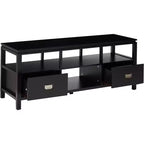 Meuble TV Kings Brand Furniture 54 po en bois fini noir avec rangement
