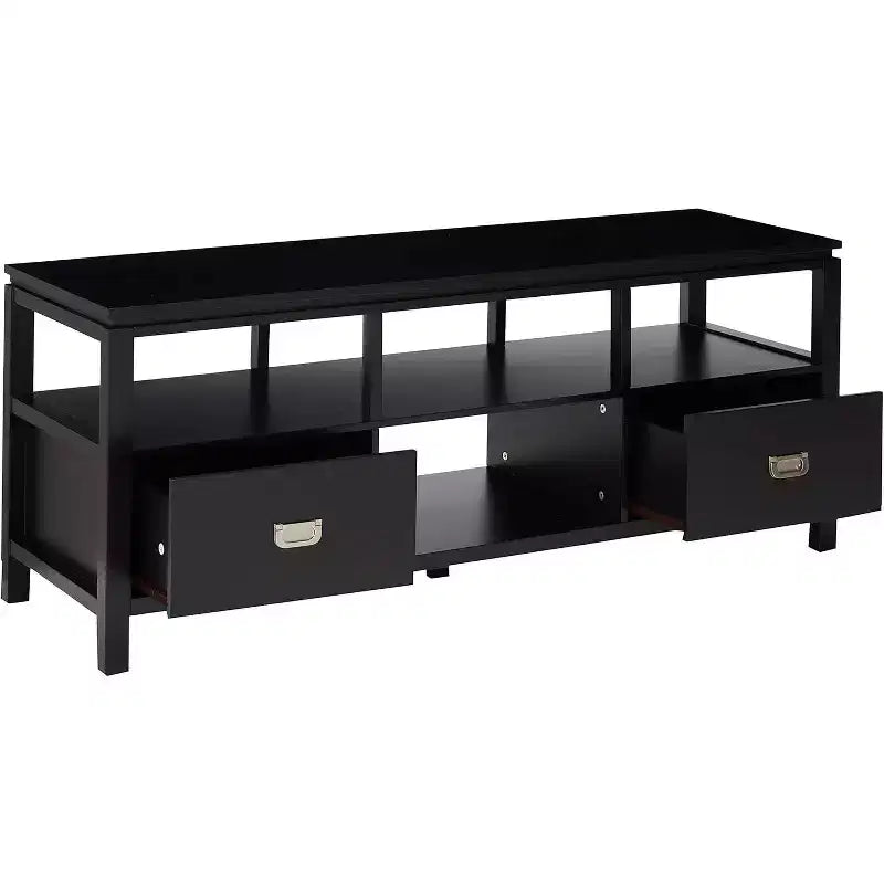 Meuble TV Kings Brand Furniture 54 po en bois fini noir avec rangement