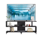 Meuble TV pour téléviseurs jusqu'à 60 pouces, centre de divertissement moderne avec étagère ouverte, station de charge, 4 prises de courant et 2 ports USB, pour salon ou chambre à coucher