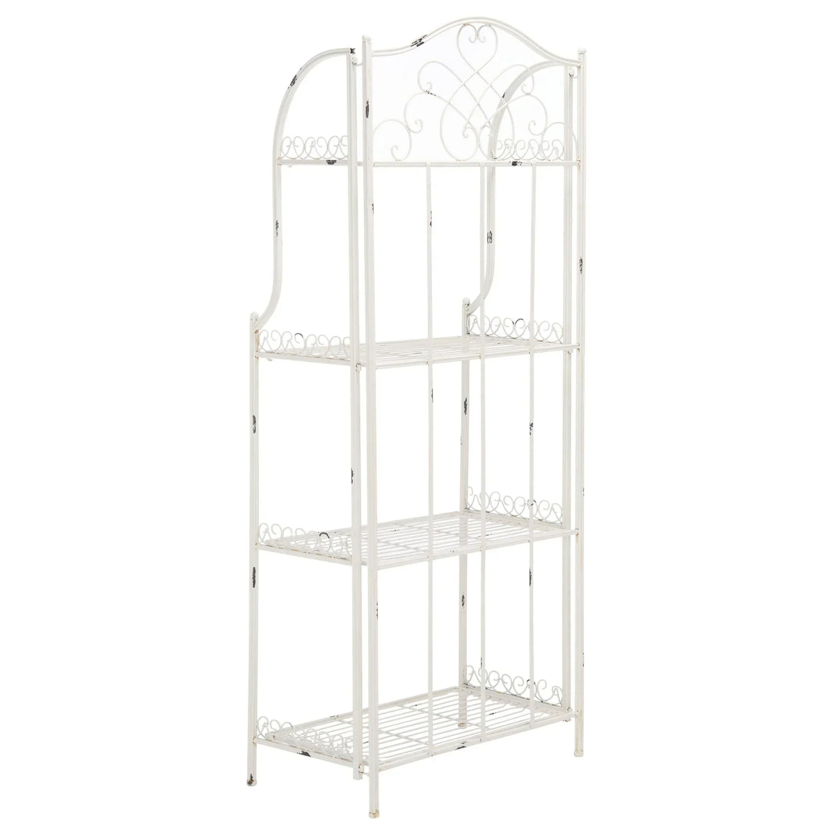 SAFAVIEH Bryn Étagère de boulanger d'extérieur victorienne en fer forgé à 4 niveaux - 63,5 cm l x 38,1 cm P x 160 cm H - 25L x 15P x 63H