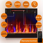 Meuble TV Pinmoco de 55 pouces avec cheminée électrique, centre de divertissement de jeu avec lumières LED et étagères, convient aux téléviseurs jusqu'à 65 pouces