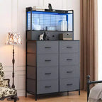Commode intelligente à 11 tiroirs en tissu, organisateur de rangement industriel avec dispositif anti-basculement pour chambre à coucher, salon, placard