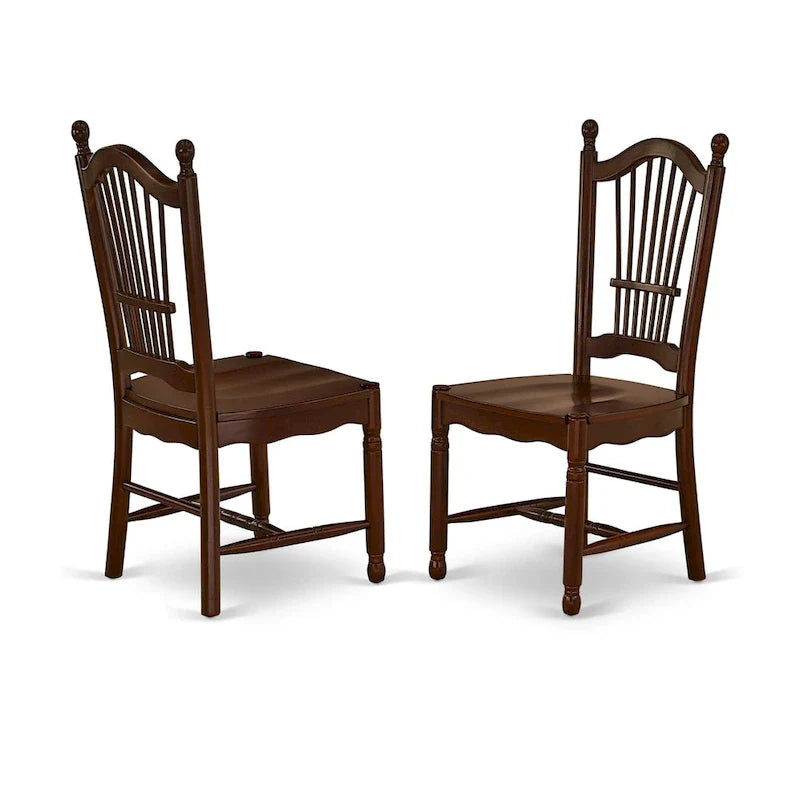 East West Furniture – Ensemble de salle à manger moderne – une table rectangulaire en bois et des chaises de salle à manger, acajou (Option de pièces)