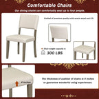 Ensemble de salle à manger 5 pièces en bois taupe rétro avec table à tréteaux courbés et 4 chaises
