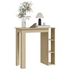 vidaXL Table de bar avec étagère Bois d'ingénierie Salle à manger Cuisine Haute Haute Murale Pièce