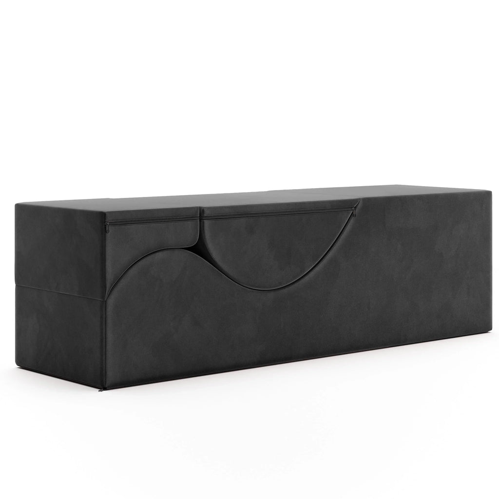 Avana Kami Chaise convertible / Yoga & Massage - Pouf 2 en 1 avec chaise longue de yoga escamotable, Microvelours - N/A