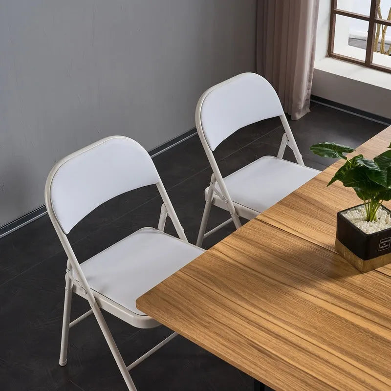 Chaises pliantes élégantes en fer et PVC pour conventions et expositions Blanches