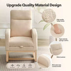 Fauteuil à bascule pour chambre d'enfant, Fauteuils à bascule d'allaitement avec repose-pieds, Fauteuil inclinable à bascule confortable avec pochette latérale, pour salon, chambre à coucher