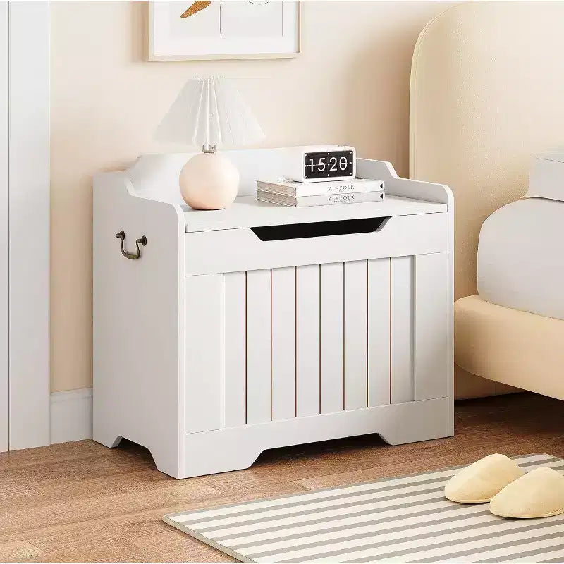 Banc de rangement décoratif Acekool, coffre d'entrée double usage avec charnière de sécurité