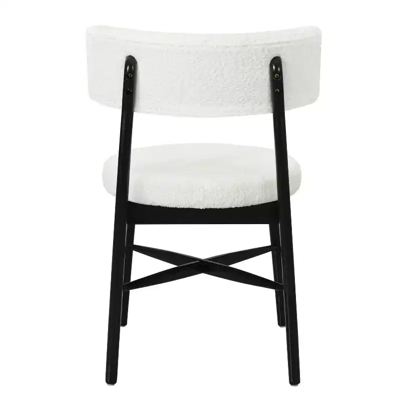 Christopher Knight Home Lumen Chaises de salle à manger modernes en bois d'hévéa et mélange de lin (lot de 2)