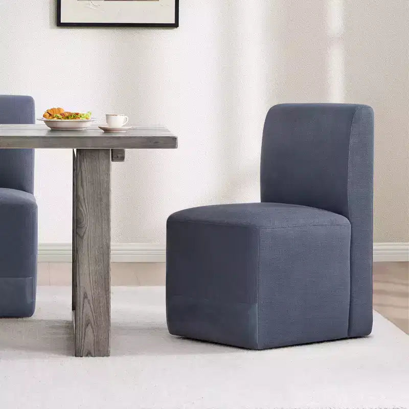 Chaises de salle à manger roulantes rembourrées Spruce&Spring avec roulettes, lot de 2