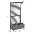 Jardinière en bois Outsunny avec treillis, lit de jardin surélevé pour plantes grimpantes avec trous de drainage et toit
