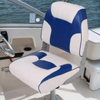 Lot de 2 sièges de bateau pliants à dossier bas – Coussin élastique épais 48x42 cm, sièges de bateau étanches pour Bass Tracker et bateaux de tourisme