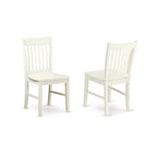 HomeStock Belmont Ensemble repas 5 pièces pour 6 - Table de salle à manger, 2 chaises et 2 bancs en lin blanc