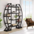 Lantine Étagère à plantes incurvée à 8 niveaux pour l'intérieur, étagère industrielle en métal de 175 cm de haut pour salon, balcon, terrasse, noire