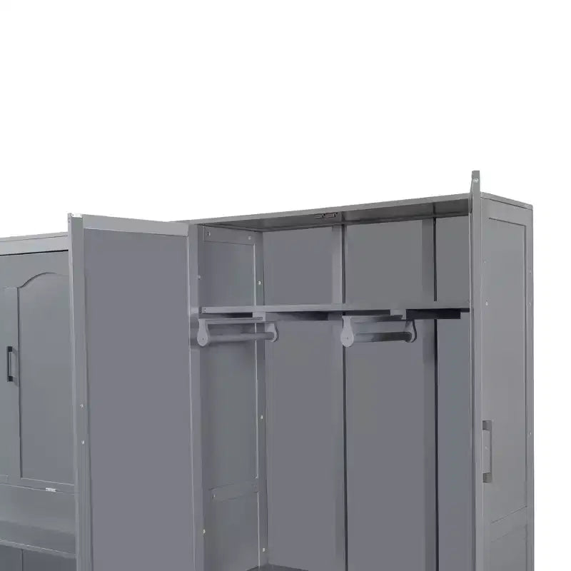 Lit escamotable Queen Size Whisen Modern Design, se pliant dans une armoire avec penderie