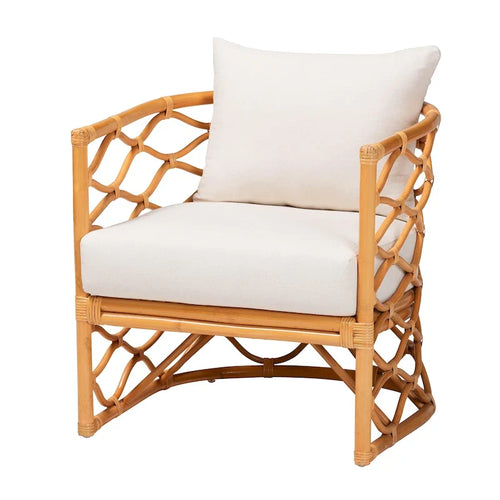 Fauteuil Acelynn Bohème en Rotin Clair Miel
