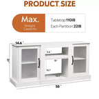Meuble TV DEXYLLO de style moderne du milieu du siècle pour téléviseur de 75 pouces, console TV pour salon, meuble TV avec armoires de rangement, chambre à coucher