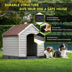 Niche pour chien en plastique BOSSIN, pour chiens de petite à grande taille, abri isolé intérieur/extérieur avec plancher surélevé