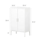 Armoire de rangement métallique à 2 portes avec étagères réglables
