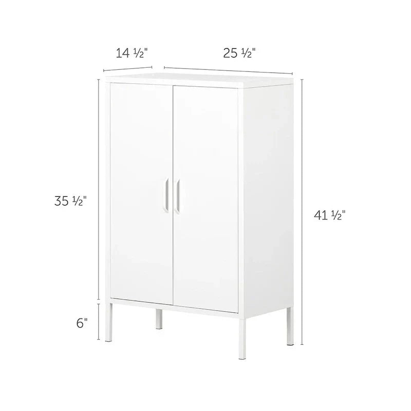 Armoire de rangement métallique à 2 portes avec étagères réglables