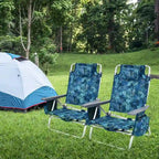 Lot de 4 chaises de plage pliantes de randonnée Costway, 5 positions d'extérieur - Voir détails