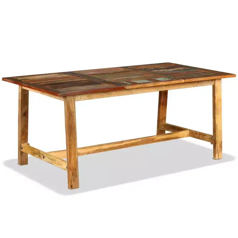 vidaXL Table à manger en bois de récupération multicolore grande style industriel