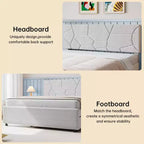 Lit gigogne jumeau, cadre de lit plateforme rembourré taille Queen, lit coulissant avec tête de lit, support à lattes en bois, pour chambre à coucher, salon, chambre d'amis