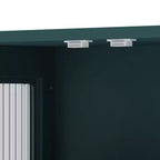 Meuble mural de salle de bain, armoire murale en bois à 3 portes avec espace de rangement ouvert et caché, armoire à pharmacie avec porte vitrée et porte-serviettes