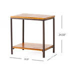 Table d'appoint en métal rustique Ronan Wood de Christopher Knight Home
