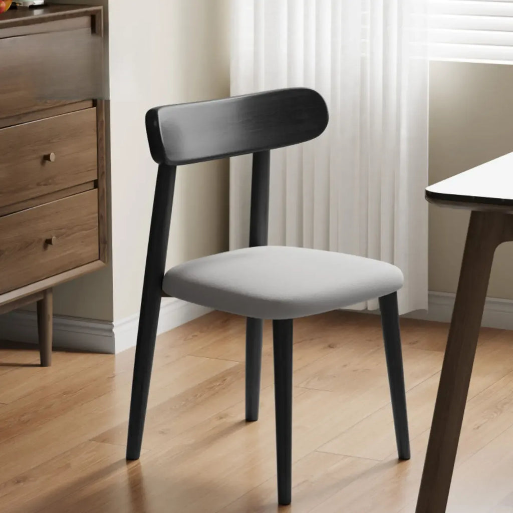 Chaise de salle à manger moderne sans accoudoirs en cuir à dossier bas