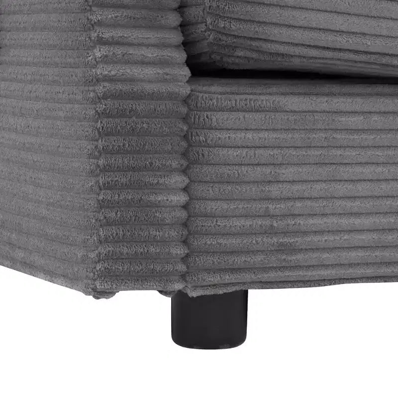 MAYEERTY 141.6 Canapé modulaire moderne en velours côtelé avec quatre oreillers pour salon gris