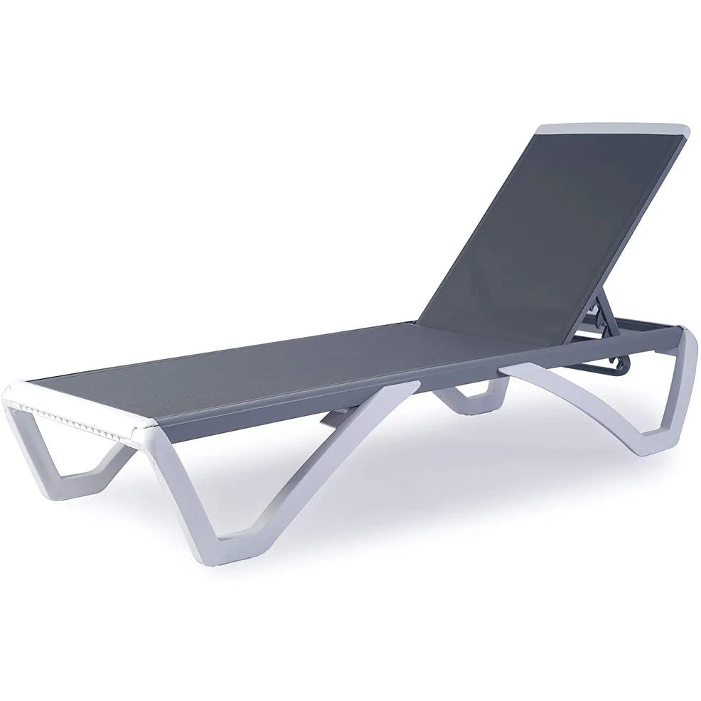 Kozyard Alan Chaise longue de patio inclinable et réglable, entièrement plate, en aluminium et résine de polypropylène