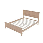 Cadre de lit plateforme pleine/grand lit/très grand lit avec tête de lit et support à lattes en bois, blanc/brun - ModernLuxe