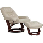 Fauteuil Inclinable BenchMaster Kyle en Faux Cuir Taupe Fauteuil Moderne avec Repose-pieds Ottomane Inclinable Manuellement Ergonomique et Pivotant pour Chambre Salon Lecture