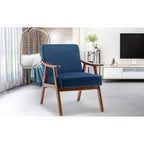 Fauteuil d'appoint de salon avec dossier extra épais, fauteuil à oreilles avec pieds en bois massif pour salle de lecture, chambre à coucher