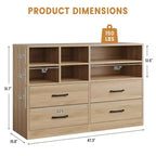 2 commodes en bois pour chambre à coucher avec étagères réglables, commodes modernes avec rangement ouvert, meuble TV pour salon, couloir