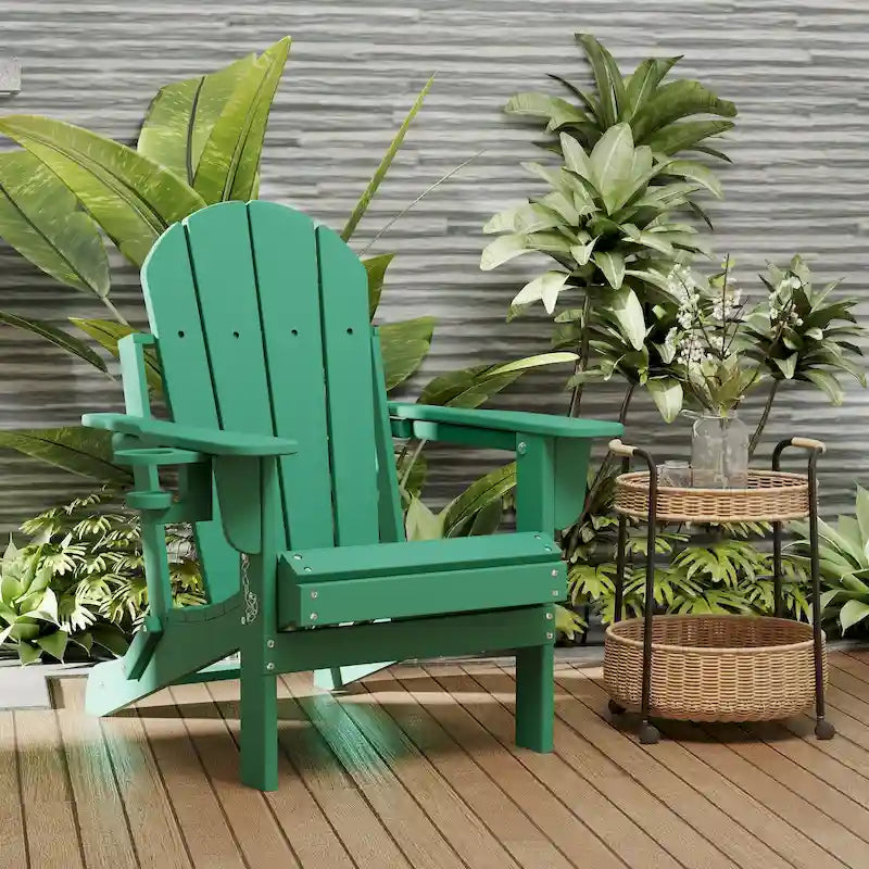 Chaise Adirondack pliante d'extérieur avec porte-gobelet