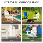 Chaise Outsunny Adirondack Pliante, Chaises de Plage Longues en Plastique HDPE Tout Temps pour Patio, Terrasse et Mobilier de Jardin
